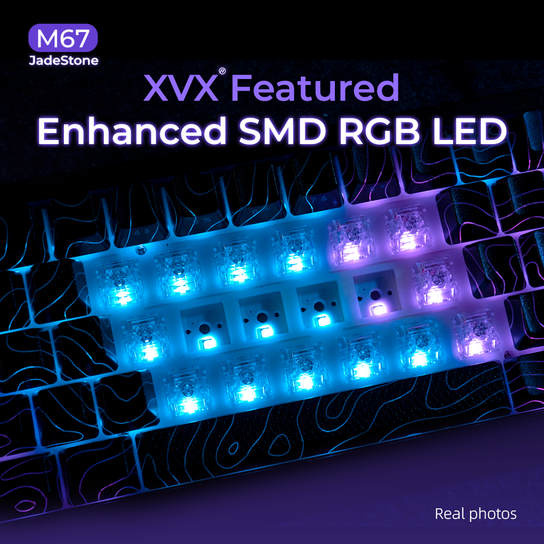 XVX M67 JadeStone Interstellar Black Tri-Mode RGB Mechanical Keyboard