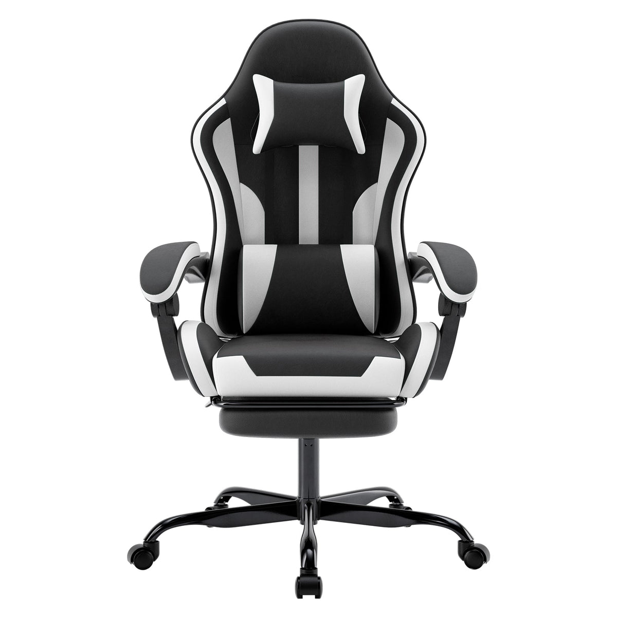 Ergonomic Gaming Chair with Footrest and Lumbar Support